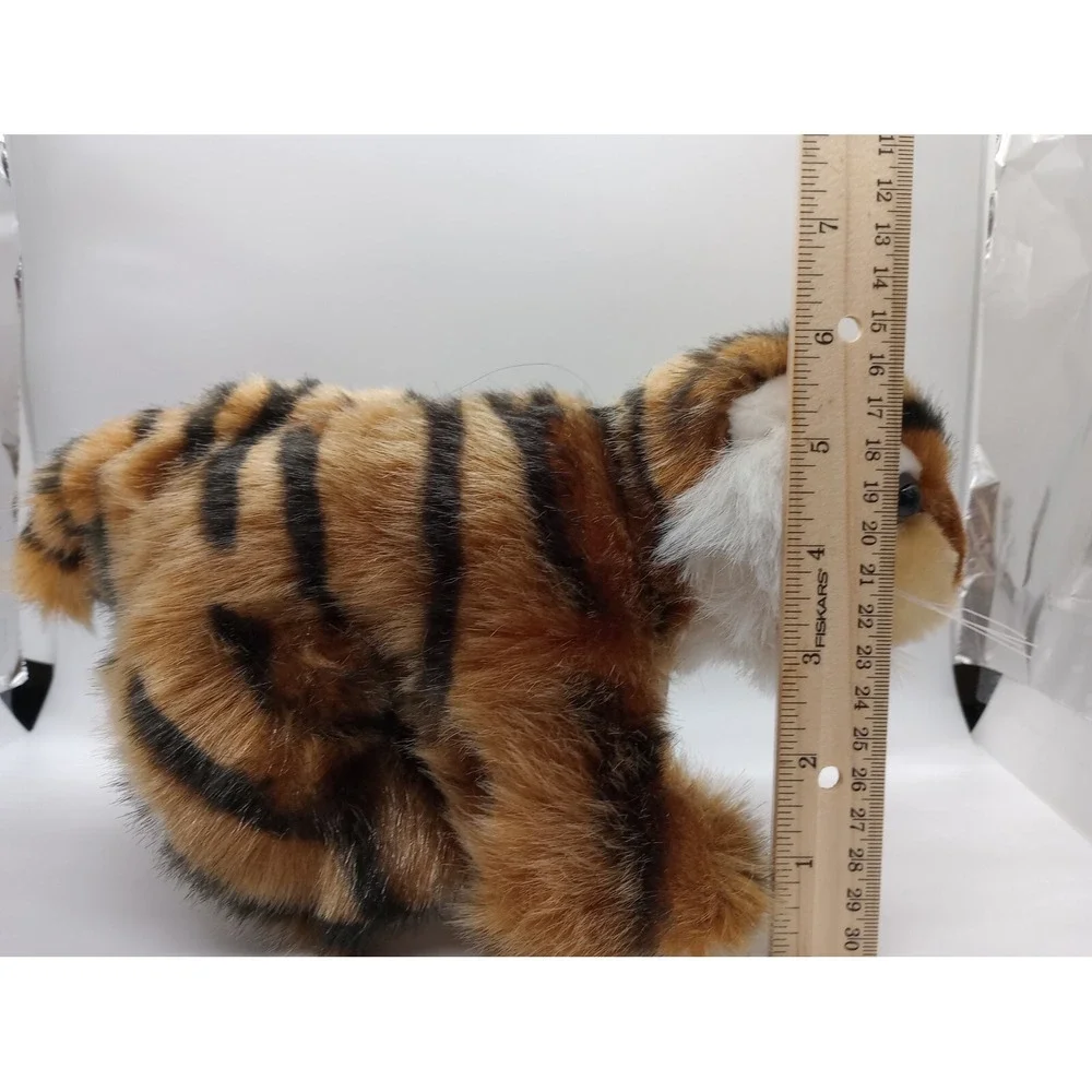 Plush Tiger Stuffed Animal Orange Black Striped Chinese Good Fortune Paw 11 inch